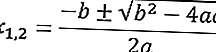 as raízes da equação quadrática
