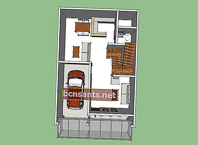 plan de maison minimaliste avec 3 pièces de taille 7x9