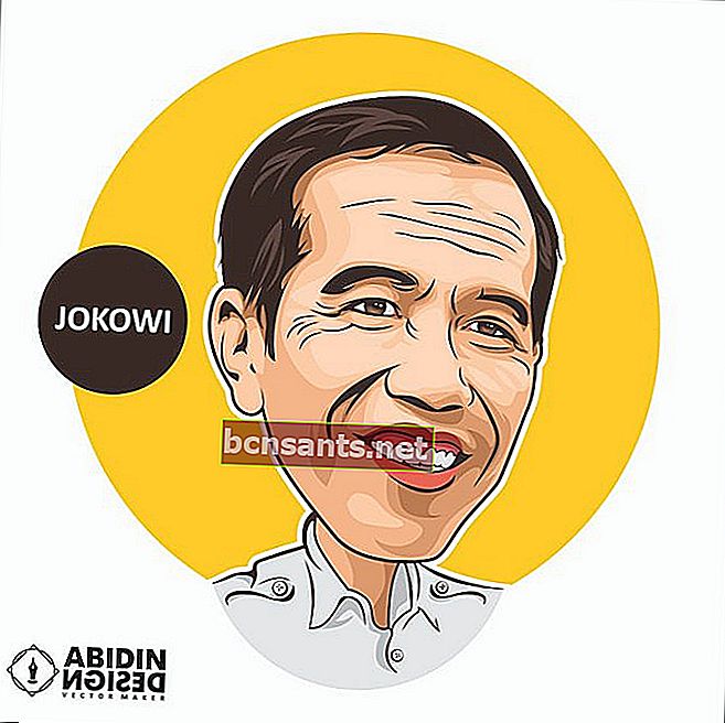 Bella immagine del fumetto del presidente Jokowi